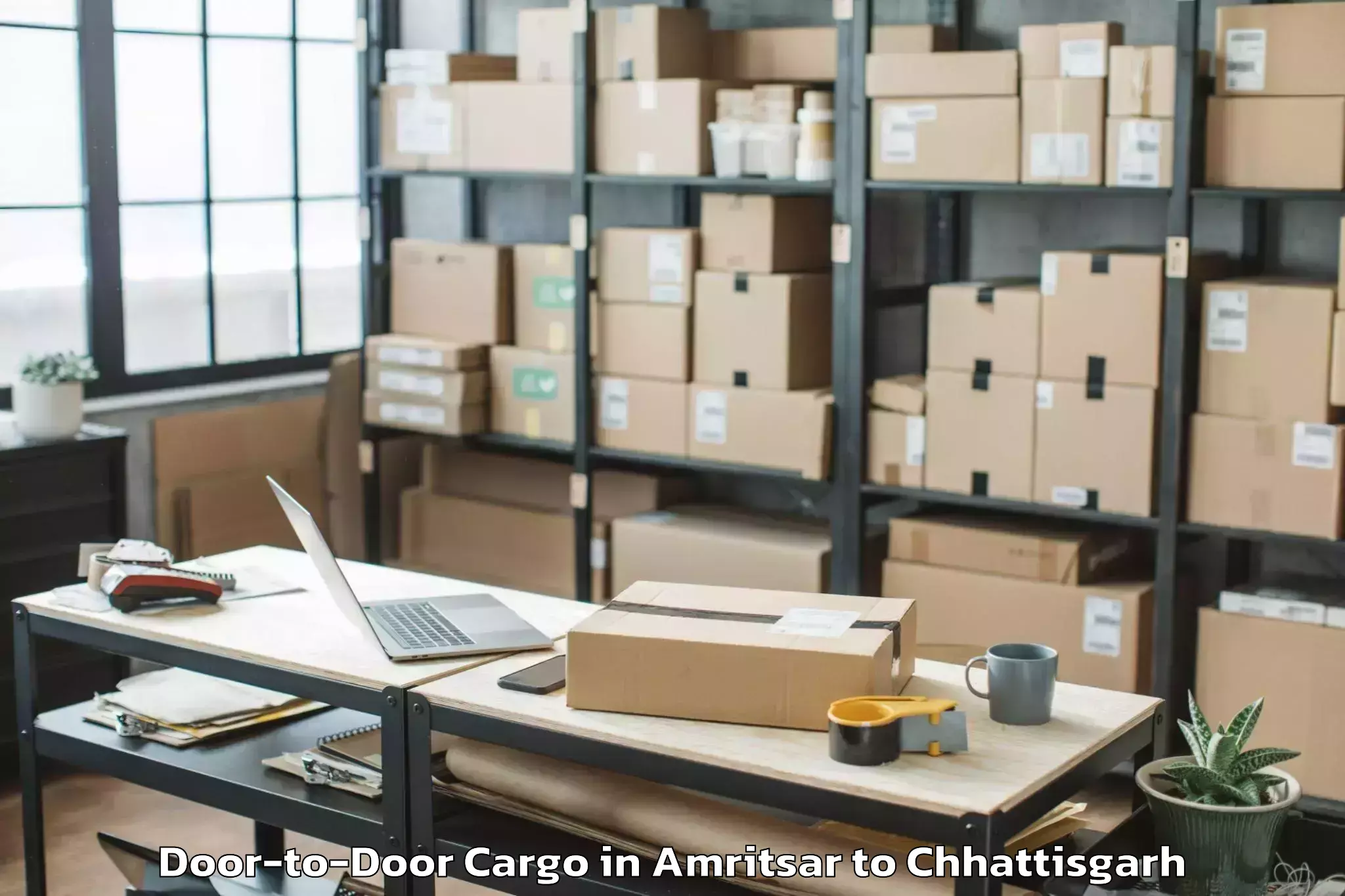 Hassle-Free Amritsar to Op Jindal University Raigarh Door To Door Cargo